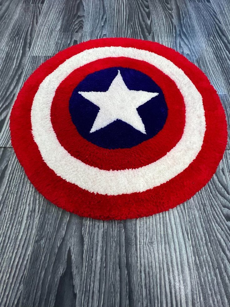 CAPTAIN AMERICA SHEILD HAND-TUFTED RUG